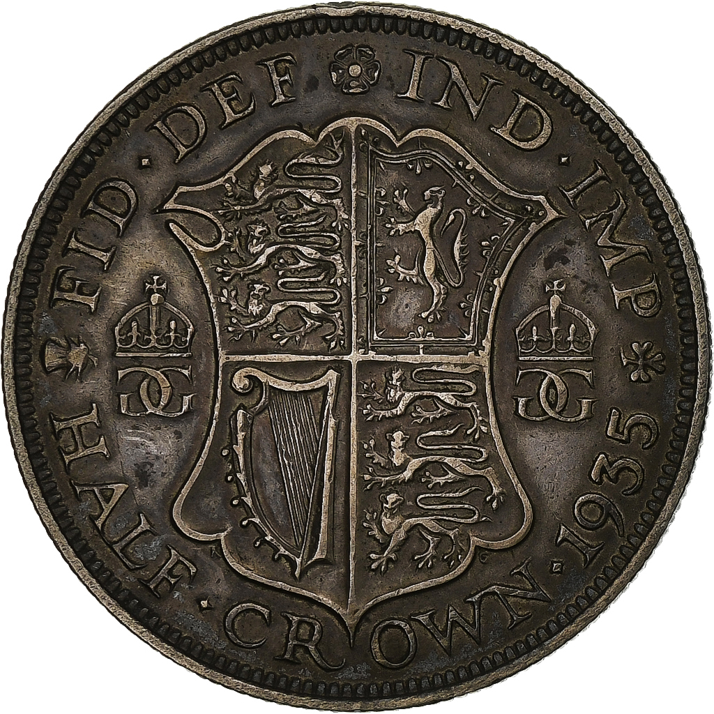 Great Britain, George V, 1/2 Crown, 1935, Silver, , KM:835