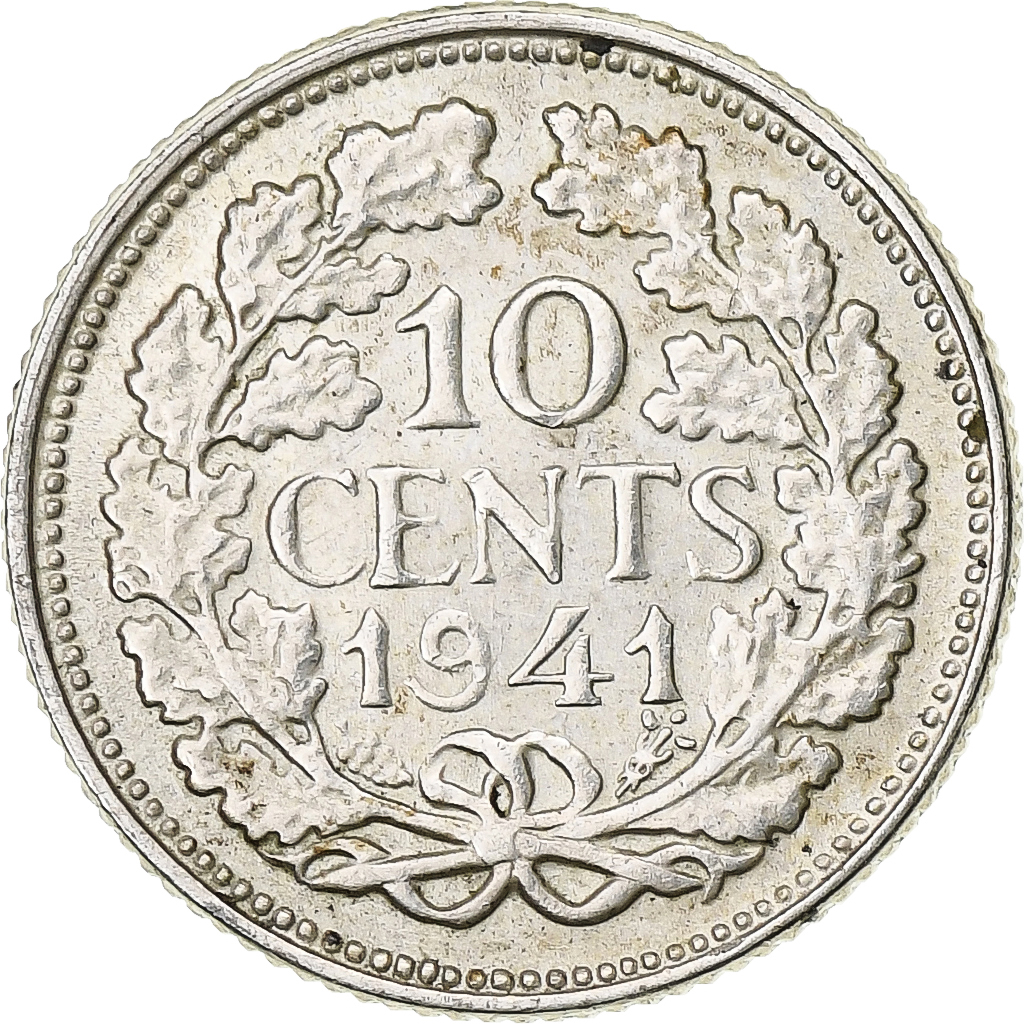 Netherlands, Wilhelmina I, 10 Cents, 1941, Silver, , KM:163