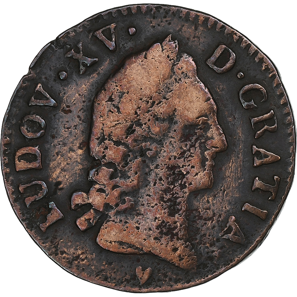 France, Louis XV, 1/2 Sol d'Aix, 1769, Aix, Copper, , Gadoury:274