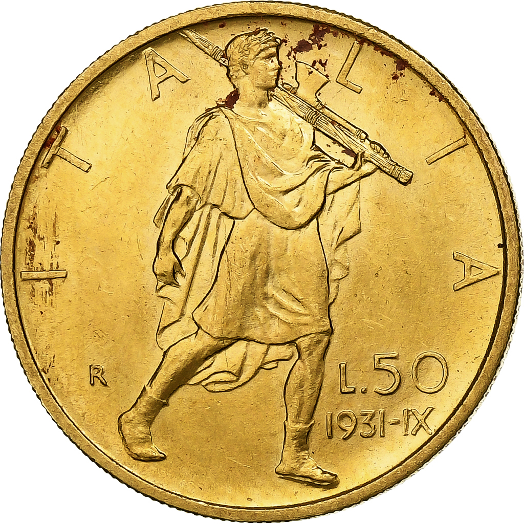Italy, Vittorio Emanuele III, 50 Lire, 1931, Rome, Gold, , KM:71