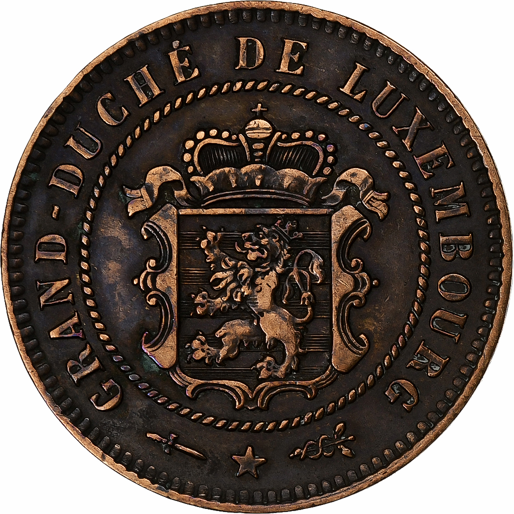 Luxembourg, William III, 5 Centimes, 1854, Utrecht, Bronze, , KM:22.1