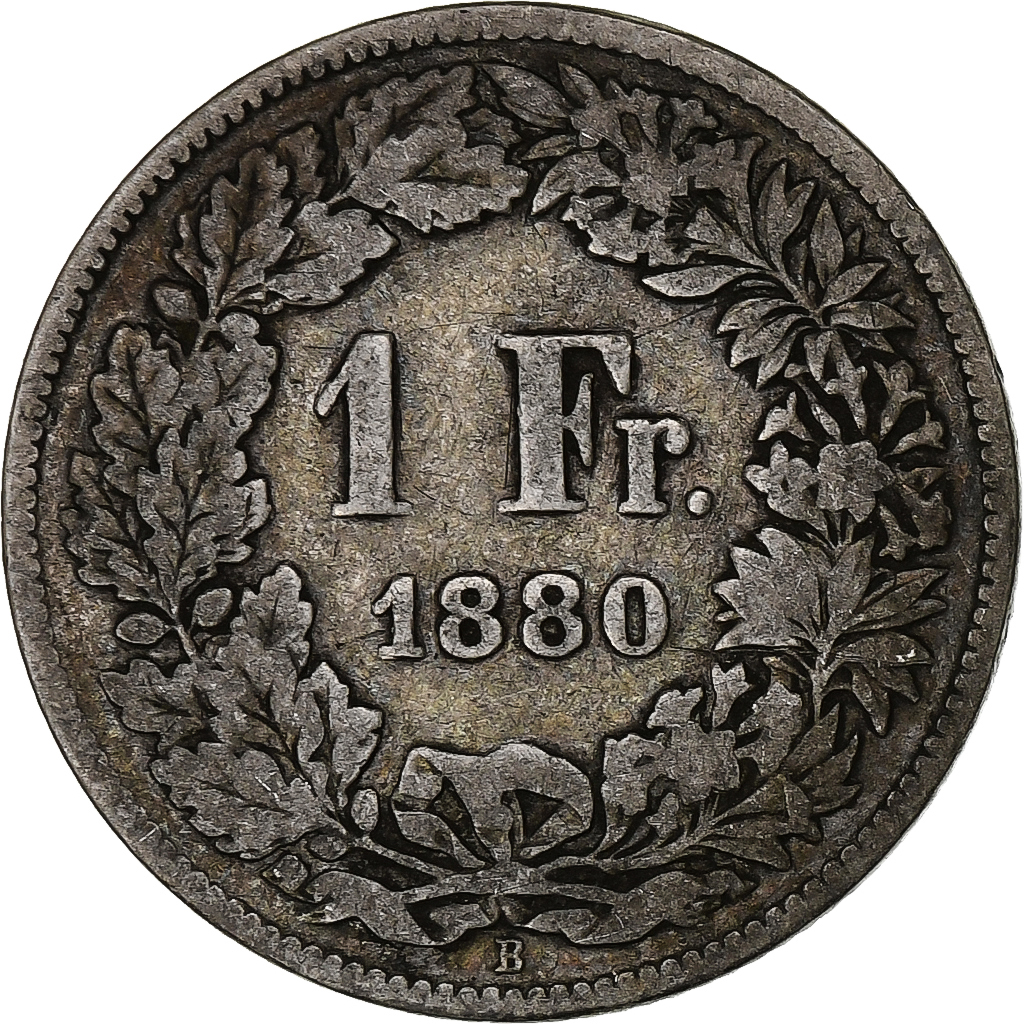 Switzerland, Franc, 1880, Bern, Silver, , KM:24
