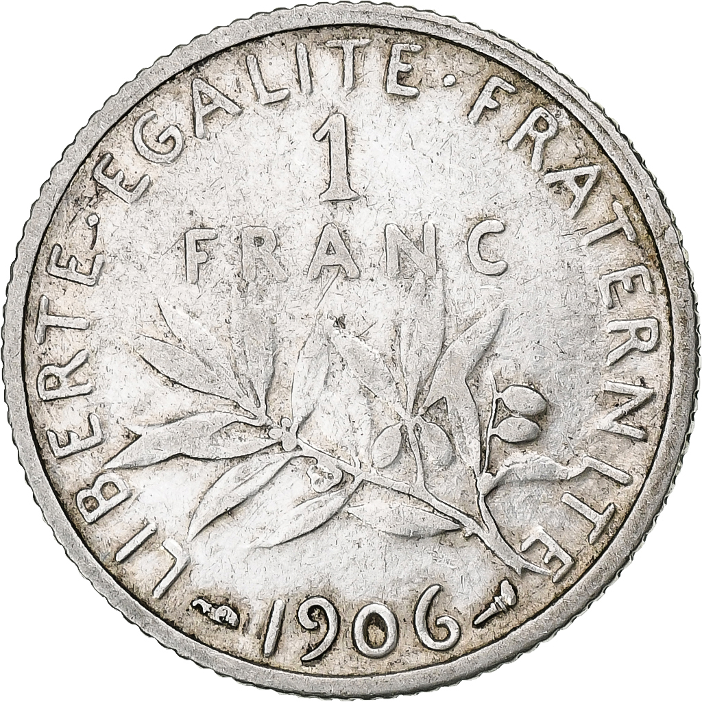 France, Franc, Semeuse, 1906, Paris, Silver, , Gadoury:467, KM:844.1
