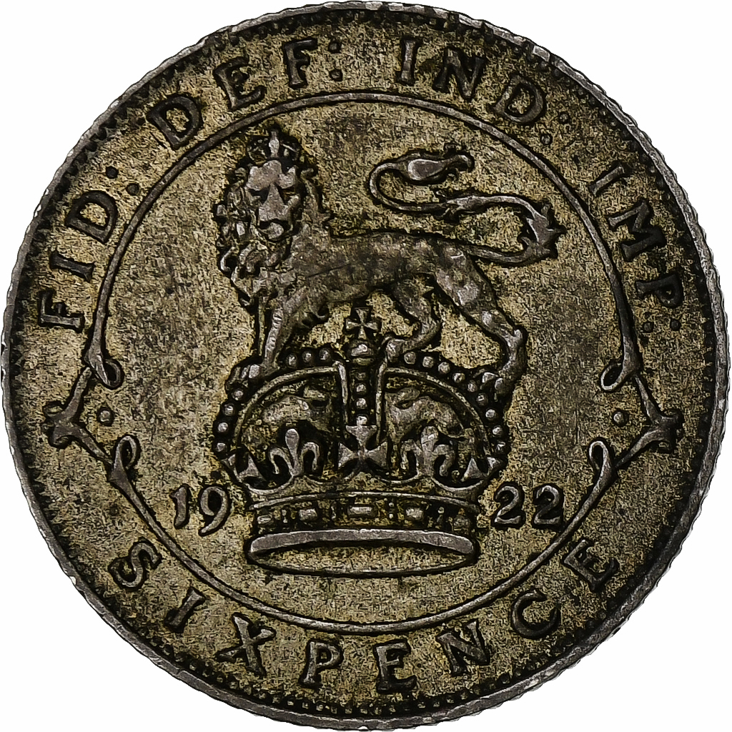 Great Britain, George V, 6 Pence, 1922, Silver, , KM:815a.1