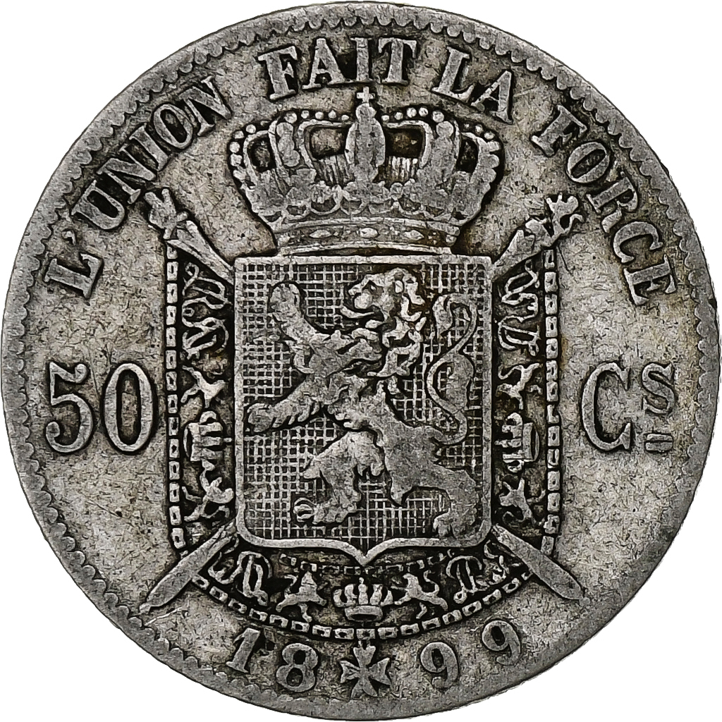 Belgium, Leopold II, 50 Centimes, 1899, Silver, , KM:26