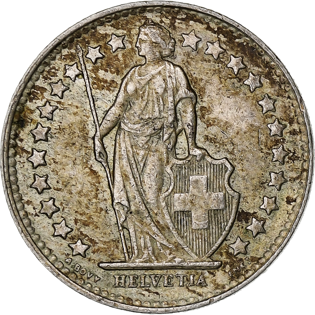 Switzerland, 1/2 Franc, 1951, Bern, Silver, , KM:23