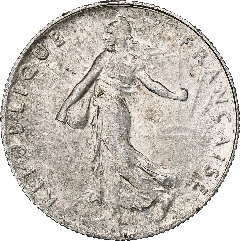 France, 50 Centimes, Semeuse, 1920, Paris, Silver, AU, Gadoury:420