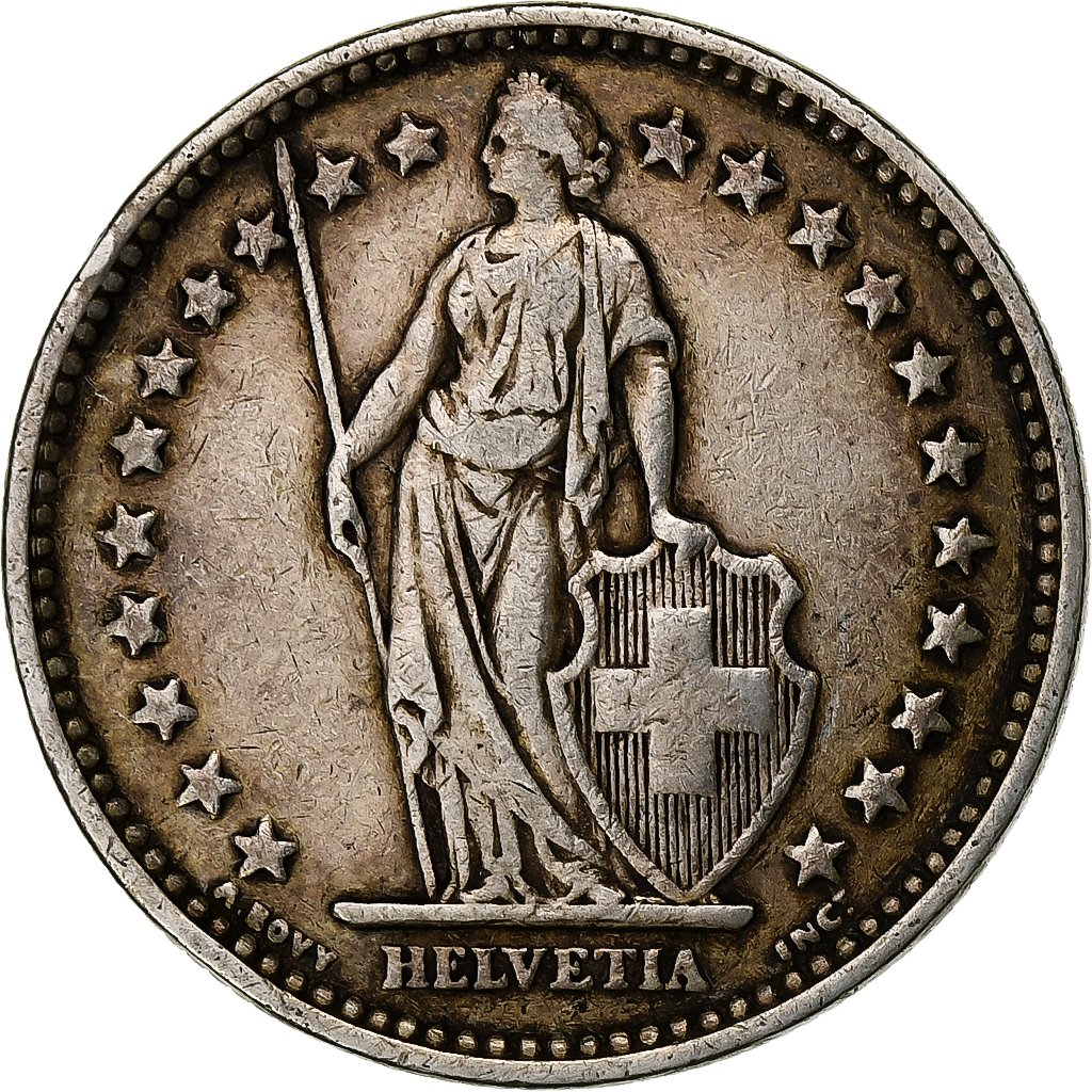 Switzerland, 2 Francs, 1914, Bern, Silver, , KM:21