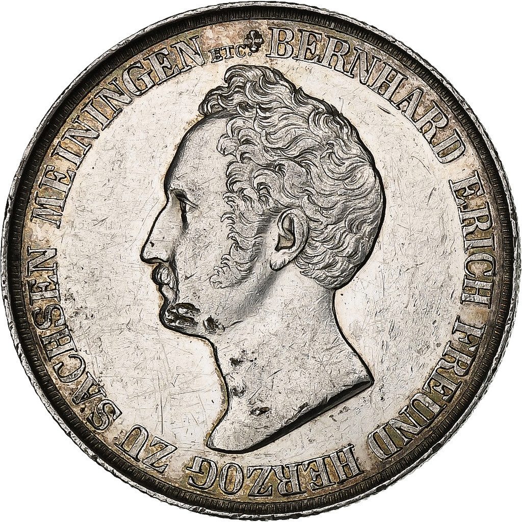 【希少】 2G ／ N.42 HildundK German States, SAXE-MEININGEN, Bernhard II, Gulden, 1829