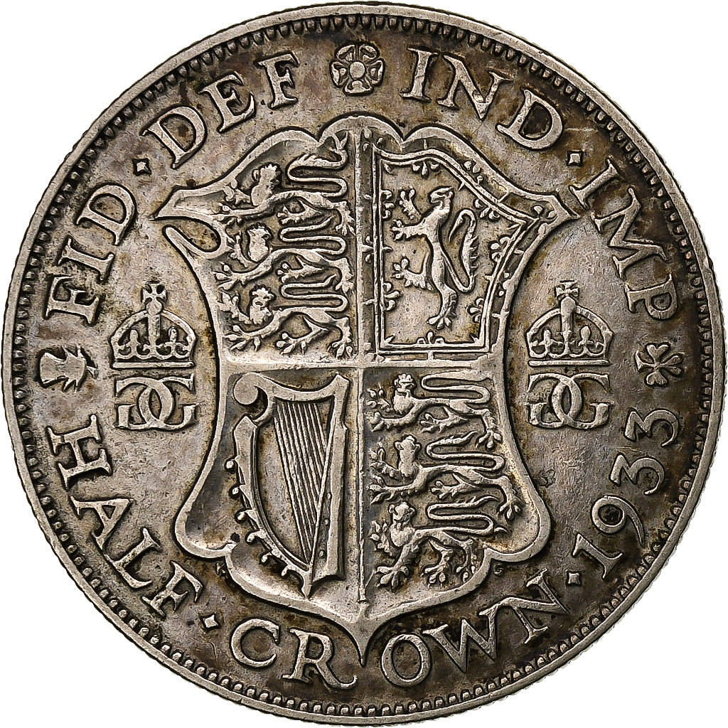 Great Britain, George V, 1/2 Crown, 1933, Silver, , KM:835