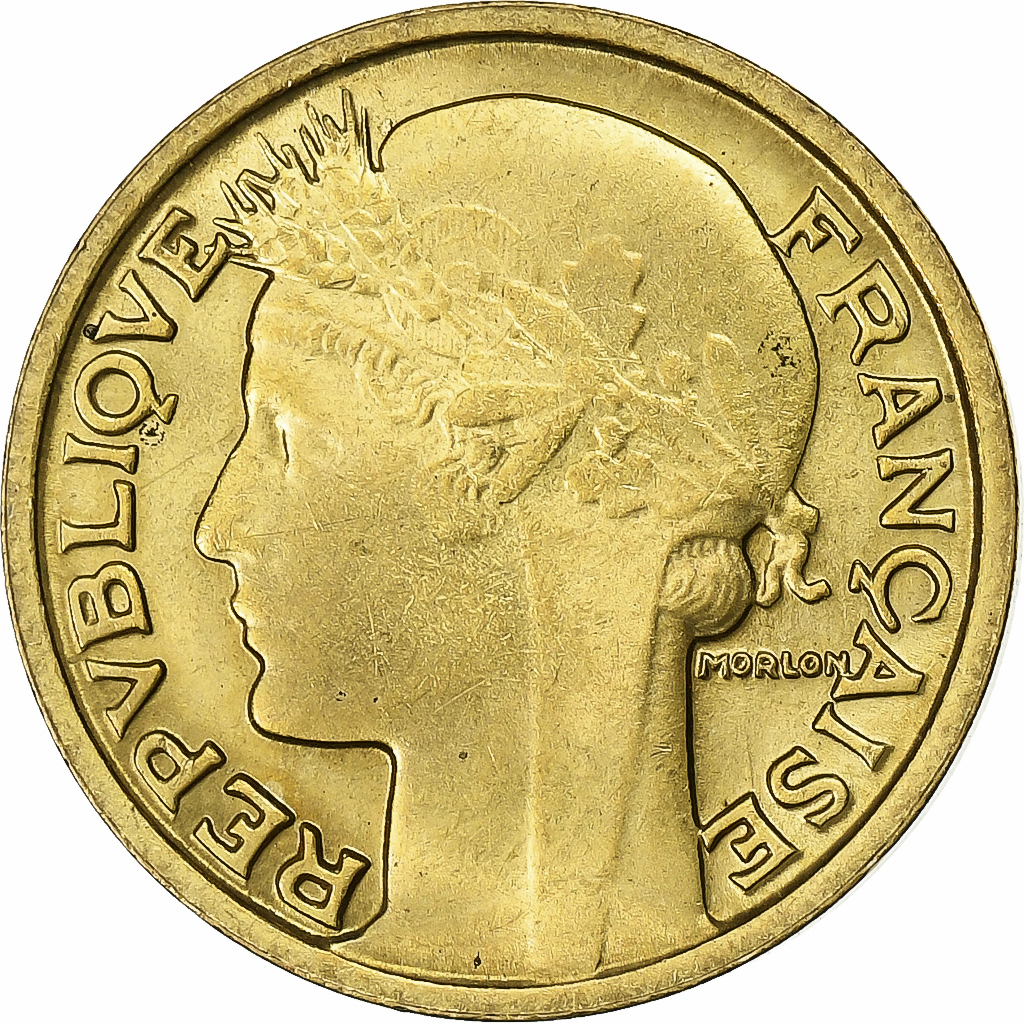 France, 50 Centimes, Morlon, 1933, Paris, Aluminum-Bronze, AU