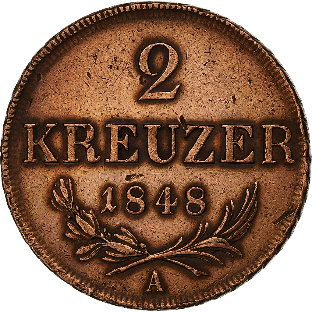 Austria, Franz Joseph I, 2 Kreuzer, 1848, Vienna, Copper, , KM:2188