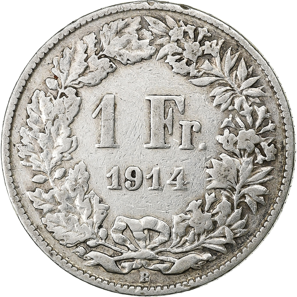 Switzerland, Franc, 1914, Bern, Silver, , KM:24