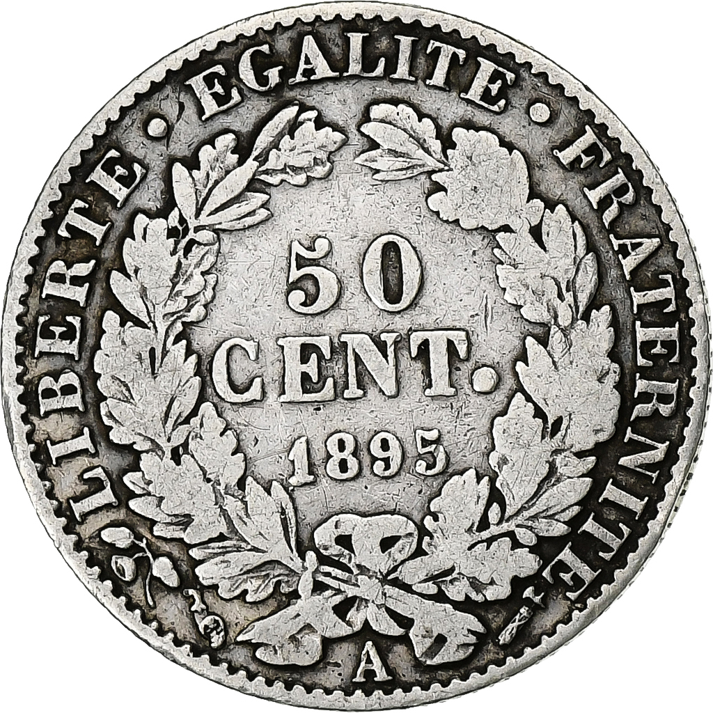 France, 50 Centimes, Cérès, 1895, Paris, Silver, , Gadoury:419a