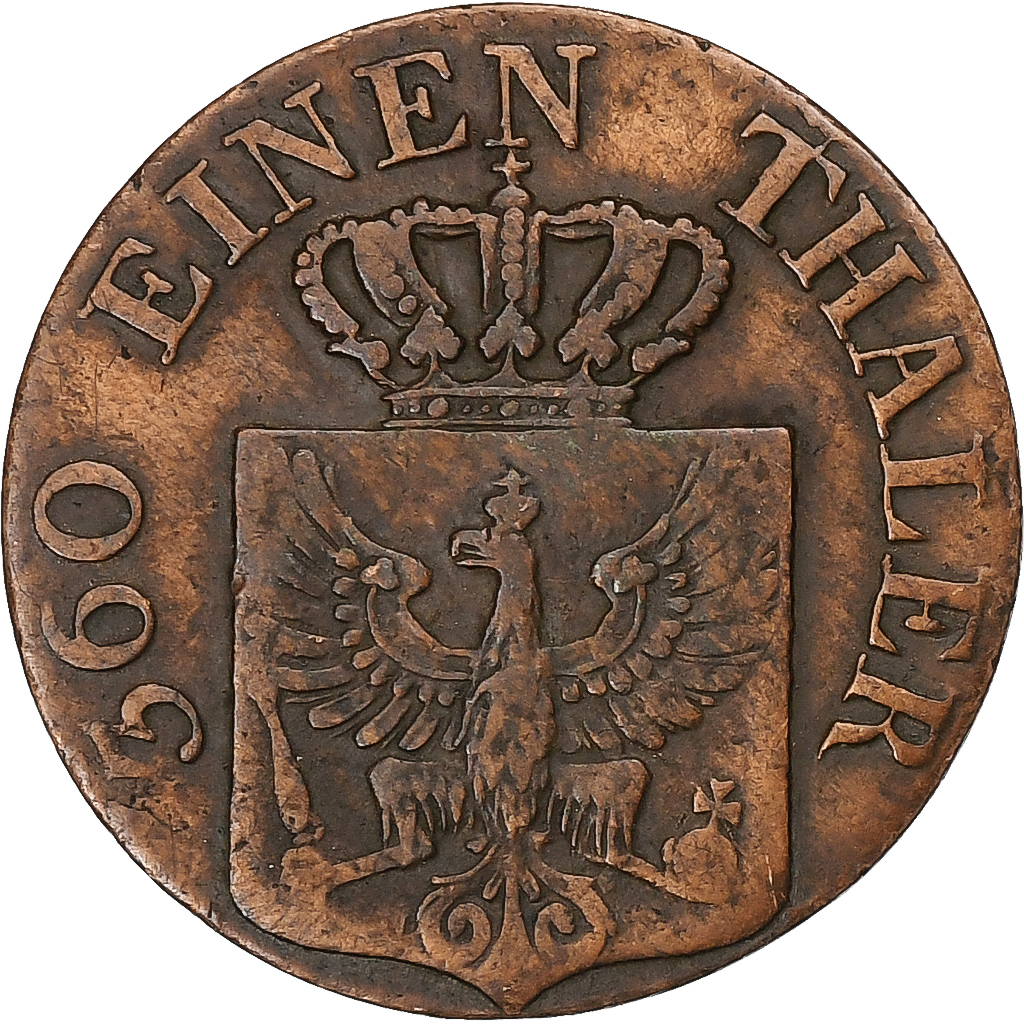 German States, PRUSSIA, Friedrich Wilhelm III, Pfennig, 1832, Munich, Copper