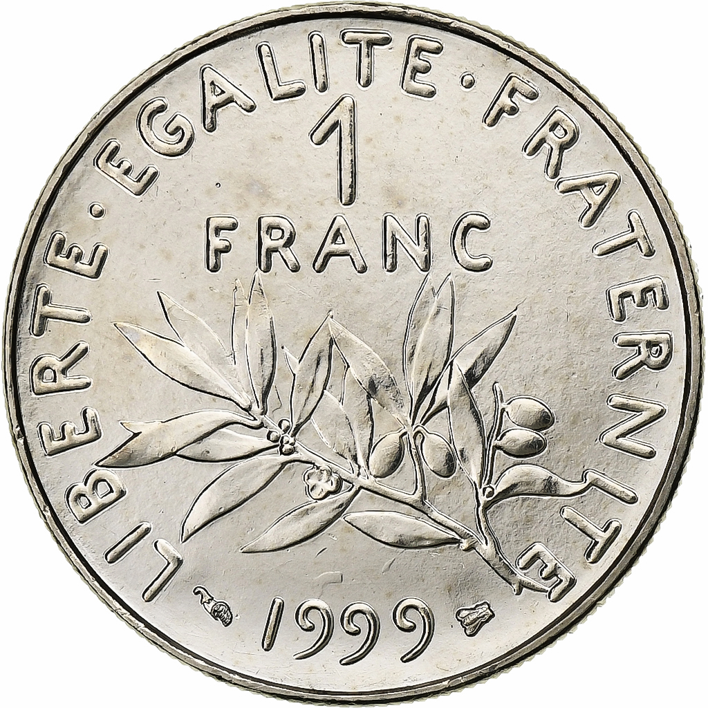 France, Franc, Semeuse, 1999, Paris, BU, Nickel, MS, Gadoury:474