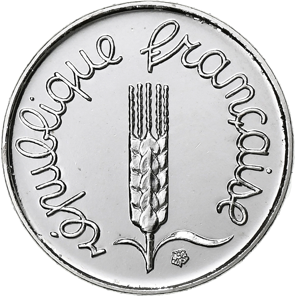 France, Centime, Épi, 1995, Paris, BU, Stainless Steel, , Gadoury:91