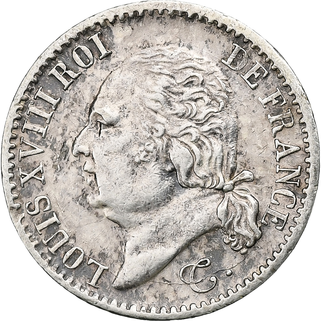 France, Louis XVIII, 1/4 Franc, 1817, Paris, Silver, , Gadoury:352