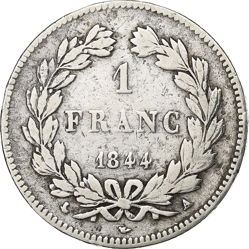 France, Louis-Philippe I, Franc, 1844, Paris, Silver, , Gadoury:453
