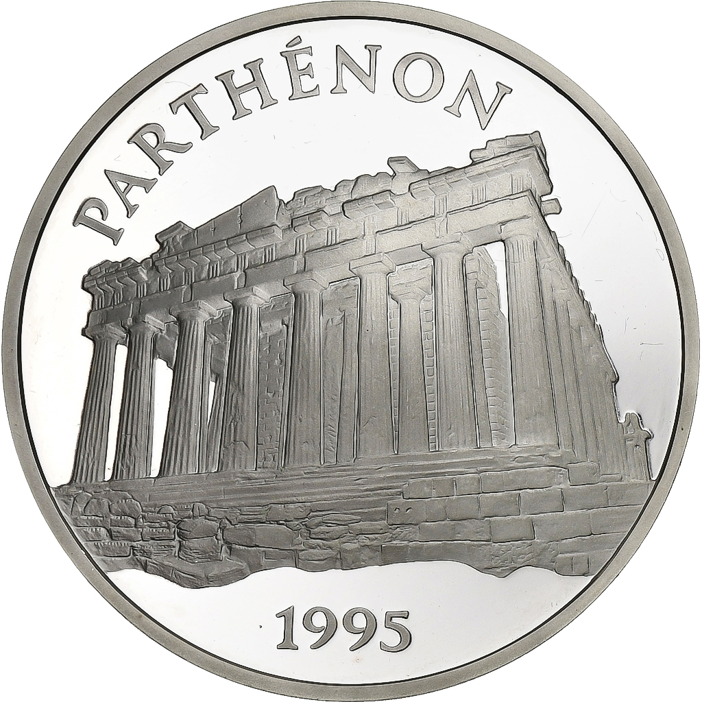 France, 100 Francs-15 Ecus, Parthénon, 1995, Paris, Abeille, Silver, 