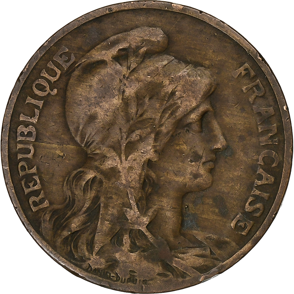 France, 10 Centimes, Dupuis, 1912, Paris, Bronze, TB+, Gadoury:277, KM:843