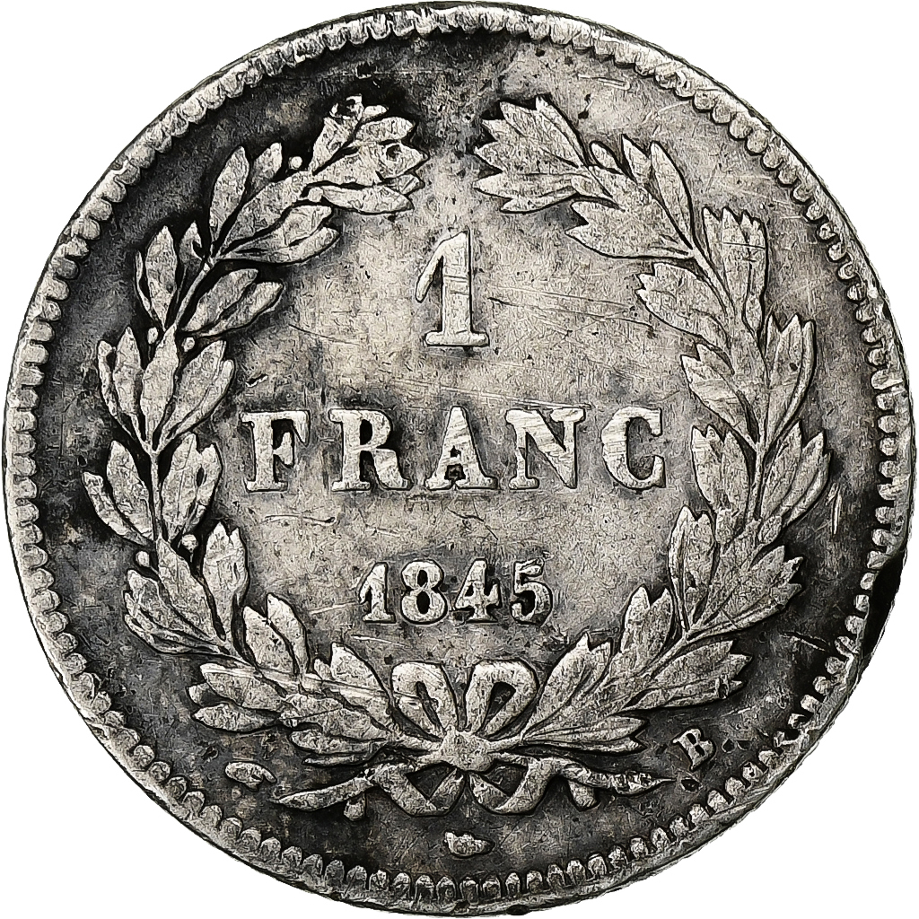 France, Louis-Philippe I, Franc, 1845, Rouen, Silver, , Gadoury:453