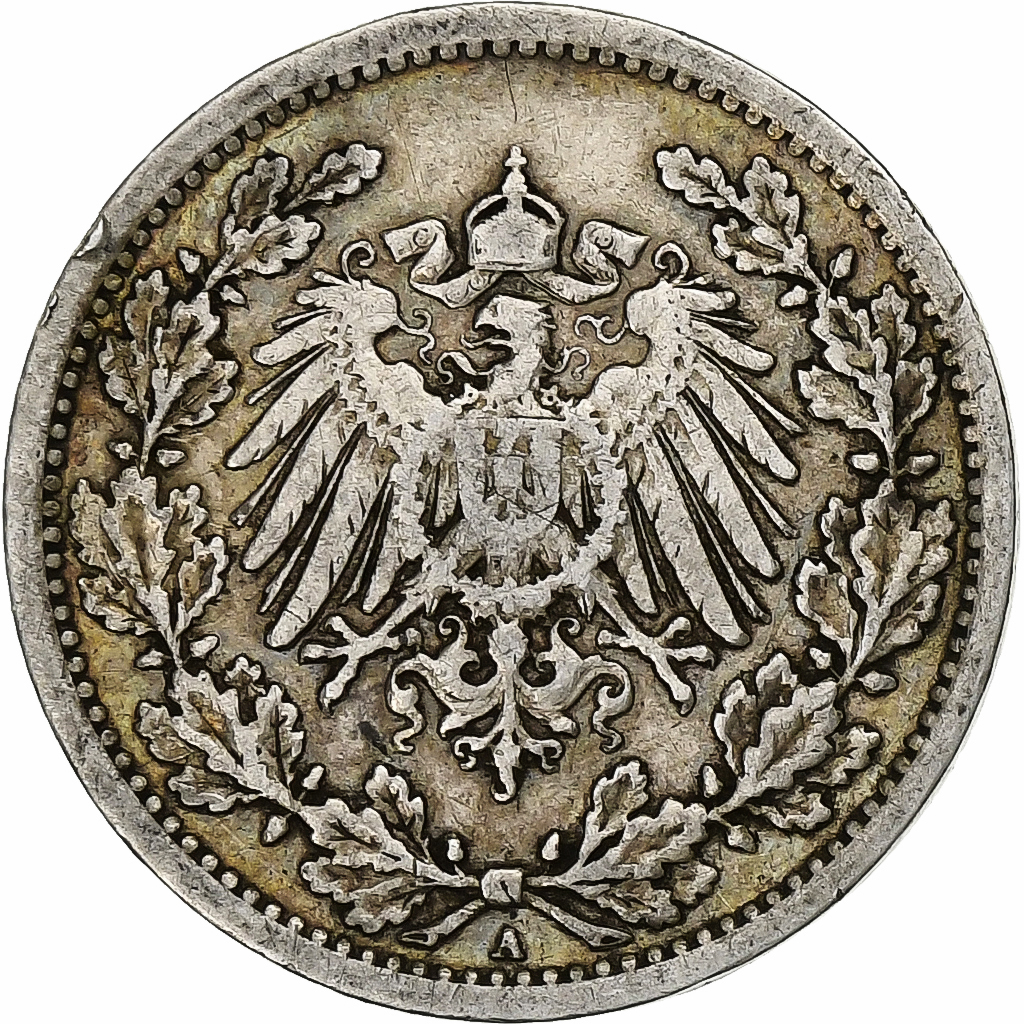 GERMANY - EMPIRE, Wilhelm II, 1/2 Mark, 1906, Berlin, Silver, , KM:17