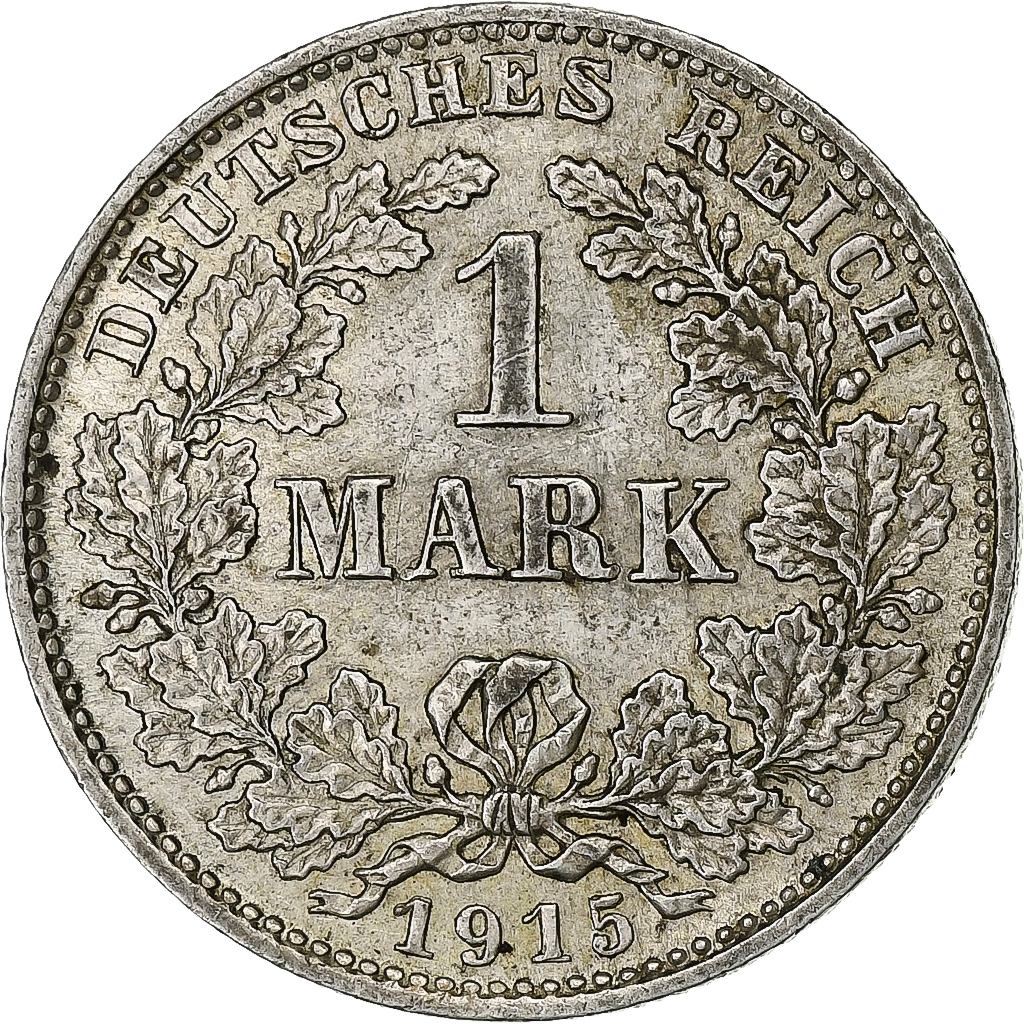 GERMANY - EMPIRE, Wilhelm II, Mark, 1915, Munich, Silver, , KM:14