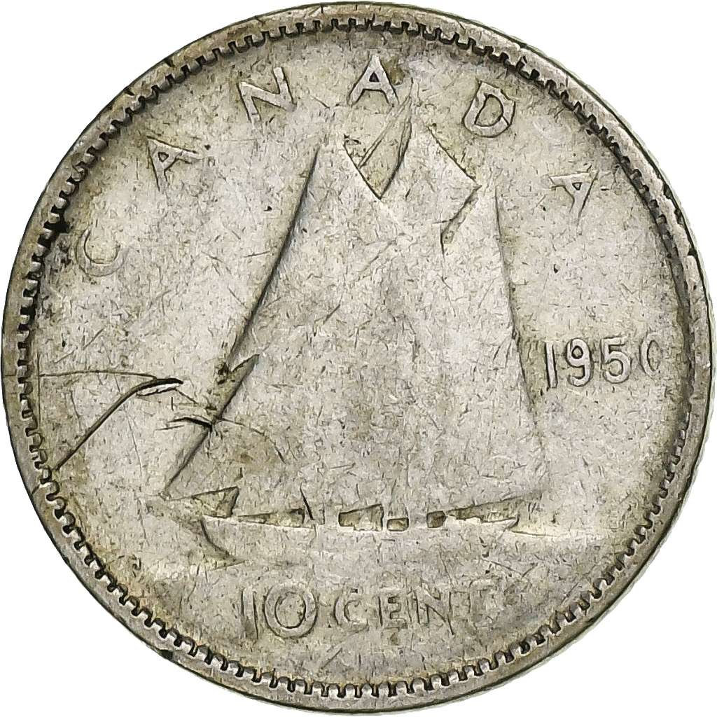 Canada, George VI, 10 Cents, 1950, Royal Canadian Mint, Silver, , KM:43