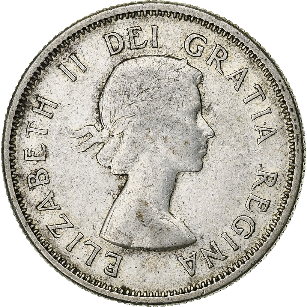 Canada, Elizabeth II, 25 Cents, 1957, Royal Canadian Mint, Silver, 
