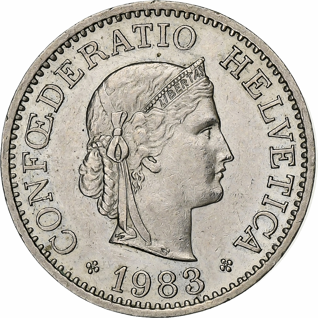 Switzerland, 10 Rappen, 1983, Bern, Copper-nickel, , KM:27