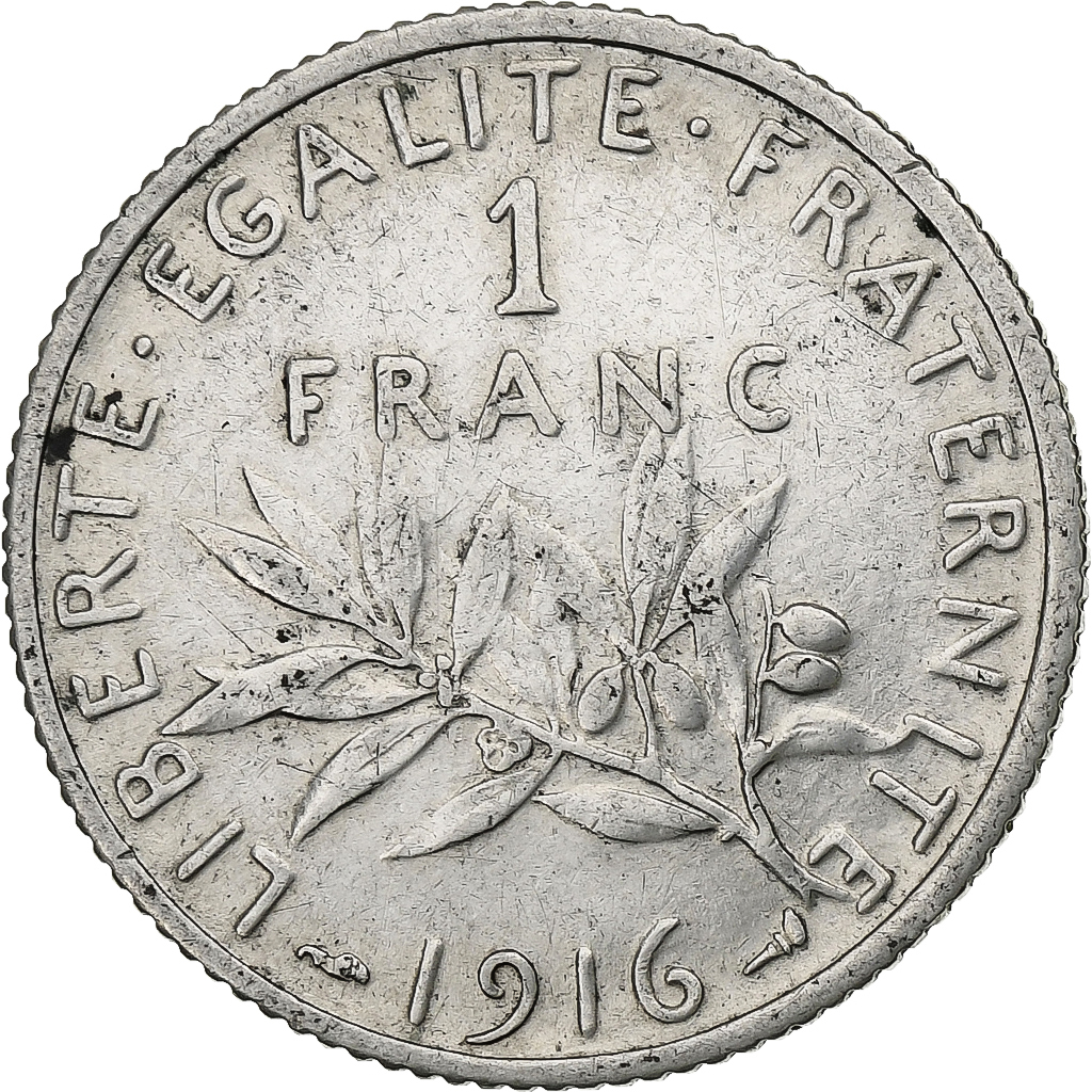 France, Franc, Semeuse, 1916, Paris, Silver, , Gadoury:467, KM:844.1