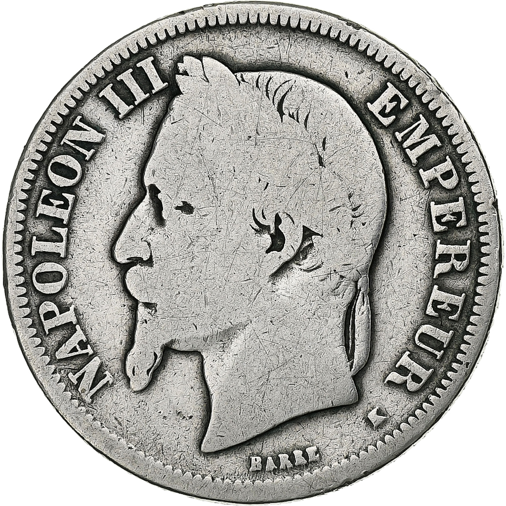 France, Napoleon III, 2 Francs, 1866, Bordeaux, Silver, , Gadoury:527