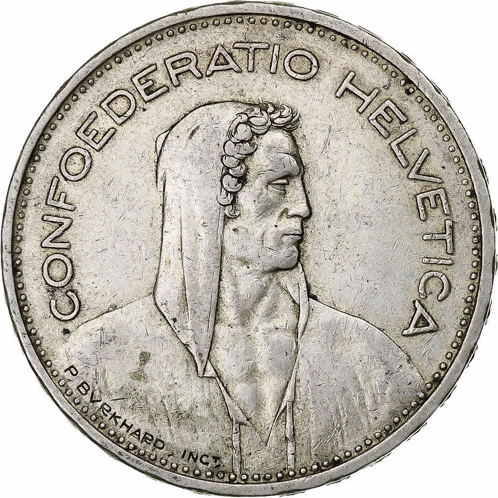 Switzerland, 5 Francs, 1935, Bern, Silver, , KM:40