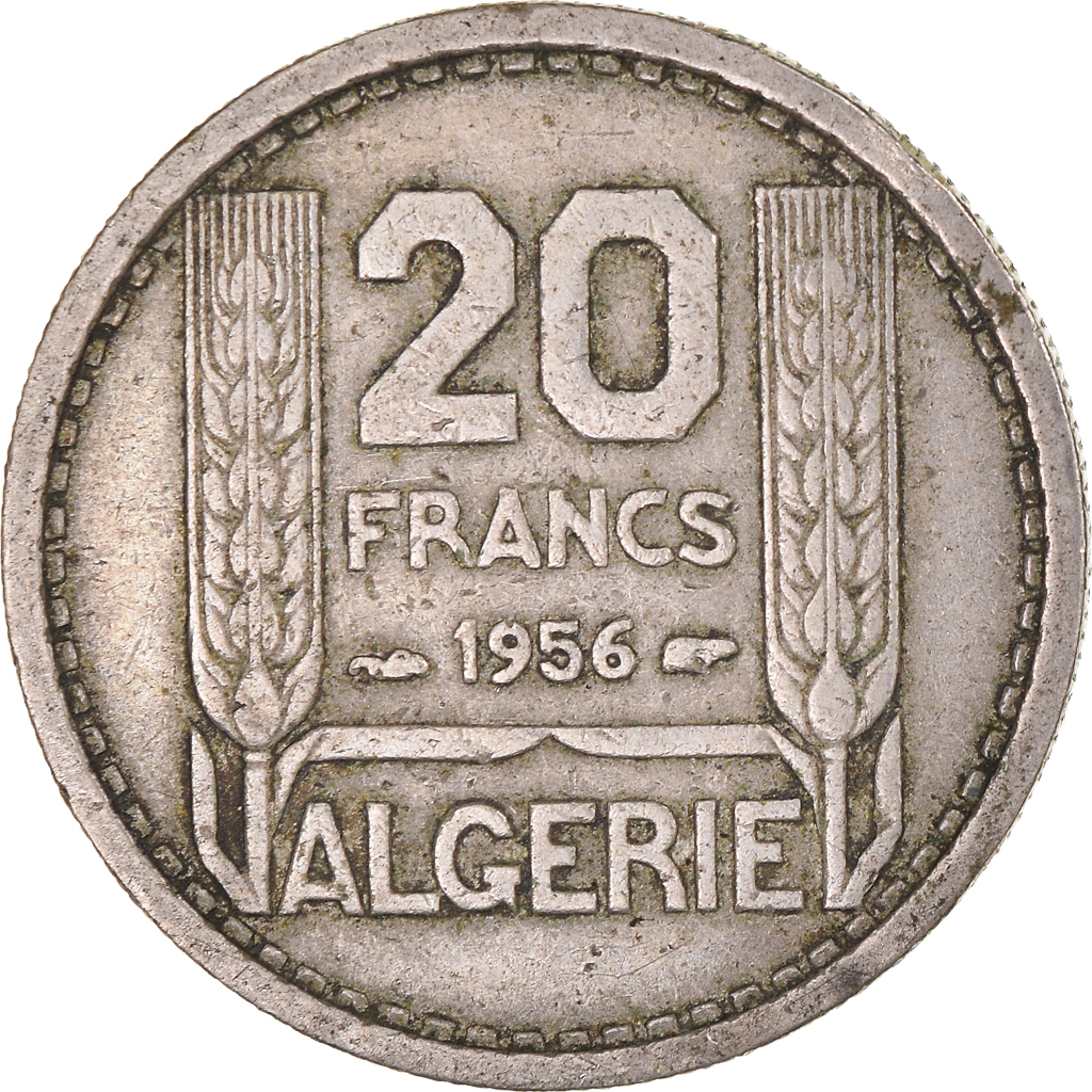 Coin, Algeria, 20 Francs, 1956