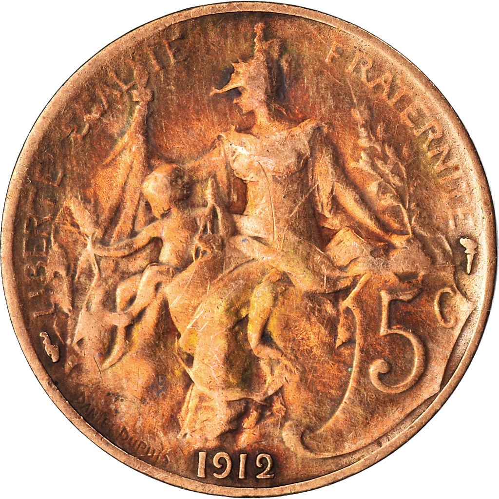 Moneda, Francia, 5 Centimes, 1912