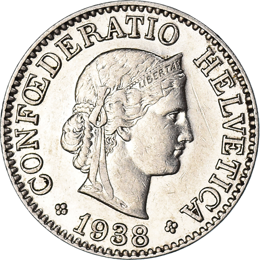 Moneda, Suiza, 10 Rappen, 1938