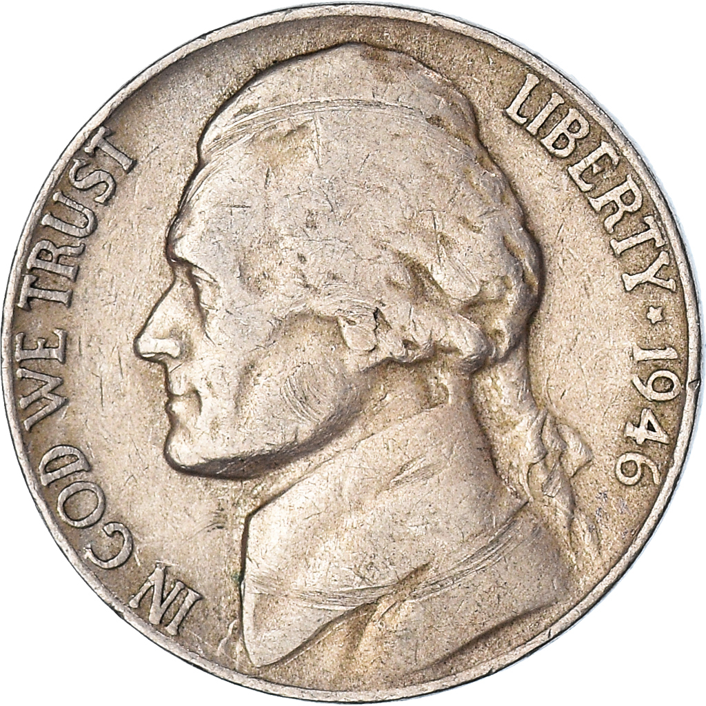 Moneda, Estados Unidos, 5 Cents, 1946