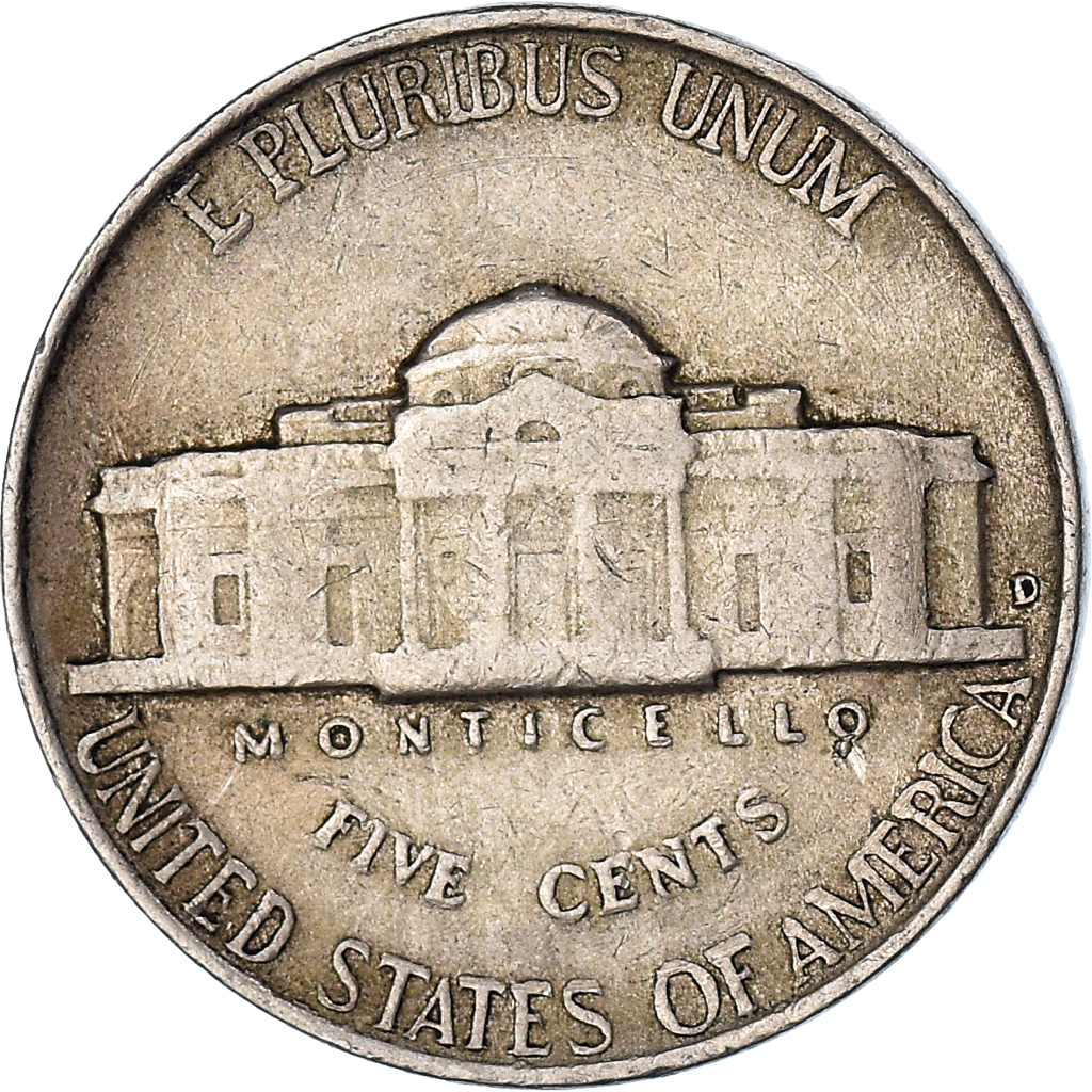 Moneda, Estados Unidos, 5 Cents, 1946