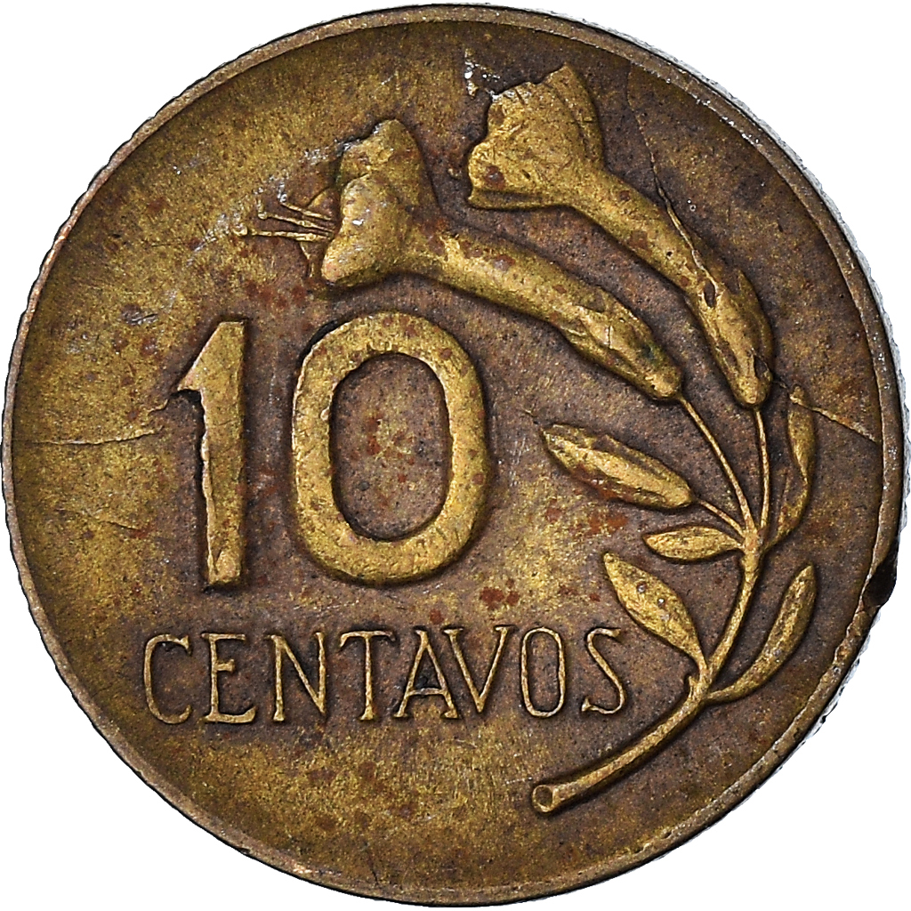 Coin, Peru, 10 Centavos, 1966