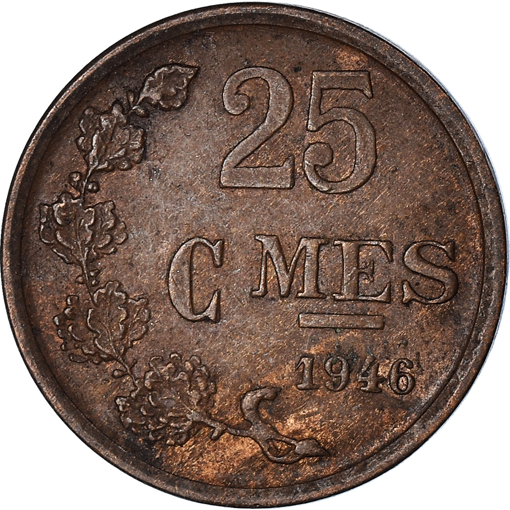 Moneda, Luxemburgo, 25 Centimes, 1946