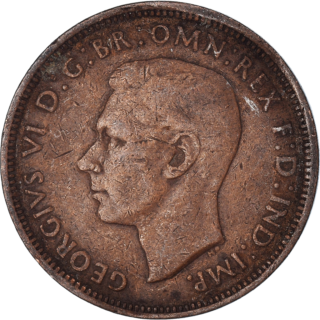 Moneda, Gran Bretaña, 1/2 Penny, 1944