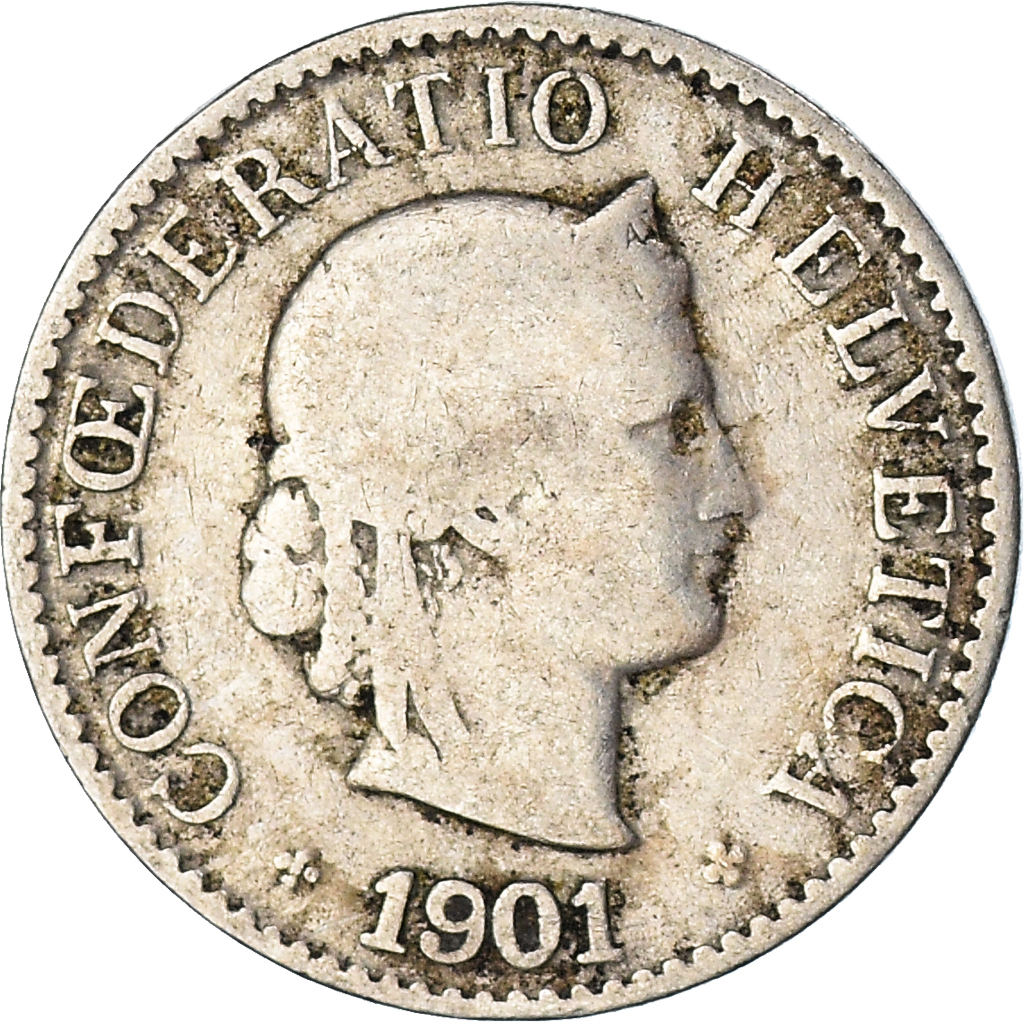 Moneda, Suiza, 5 Rappen, 1901