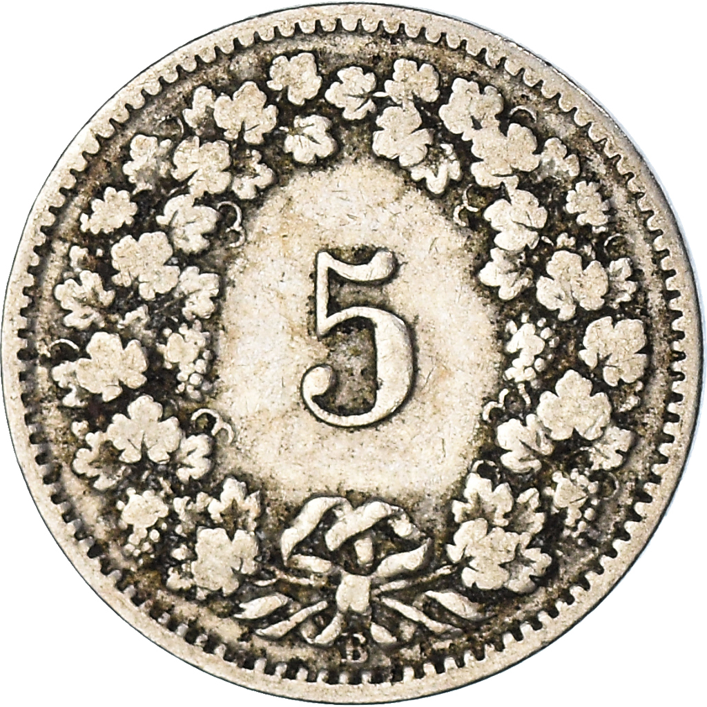 Moneda, Suiza, 5 Rappen, 1901