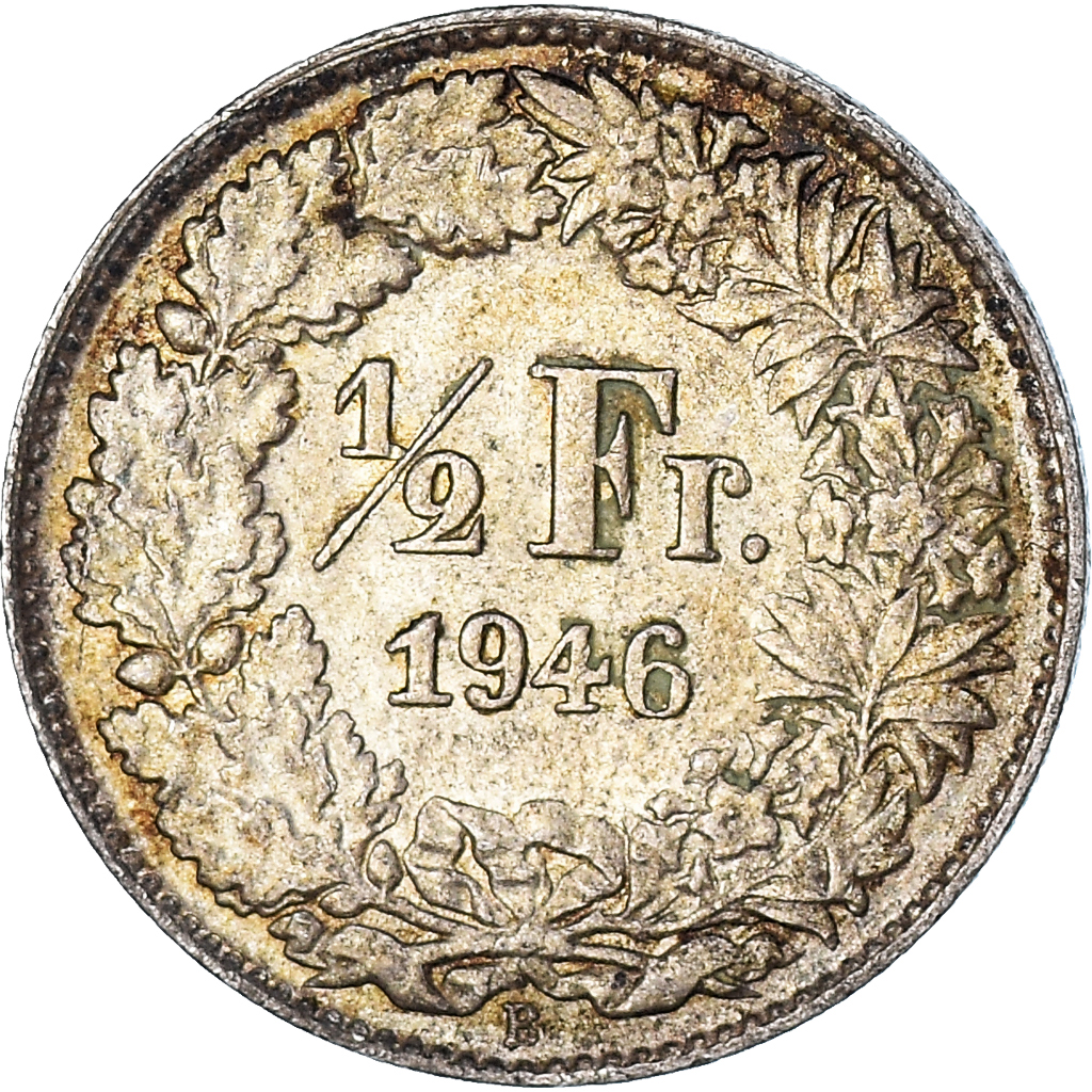 Moneda, Suiza, 1/2 Franc, 1946