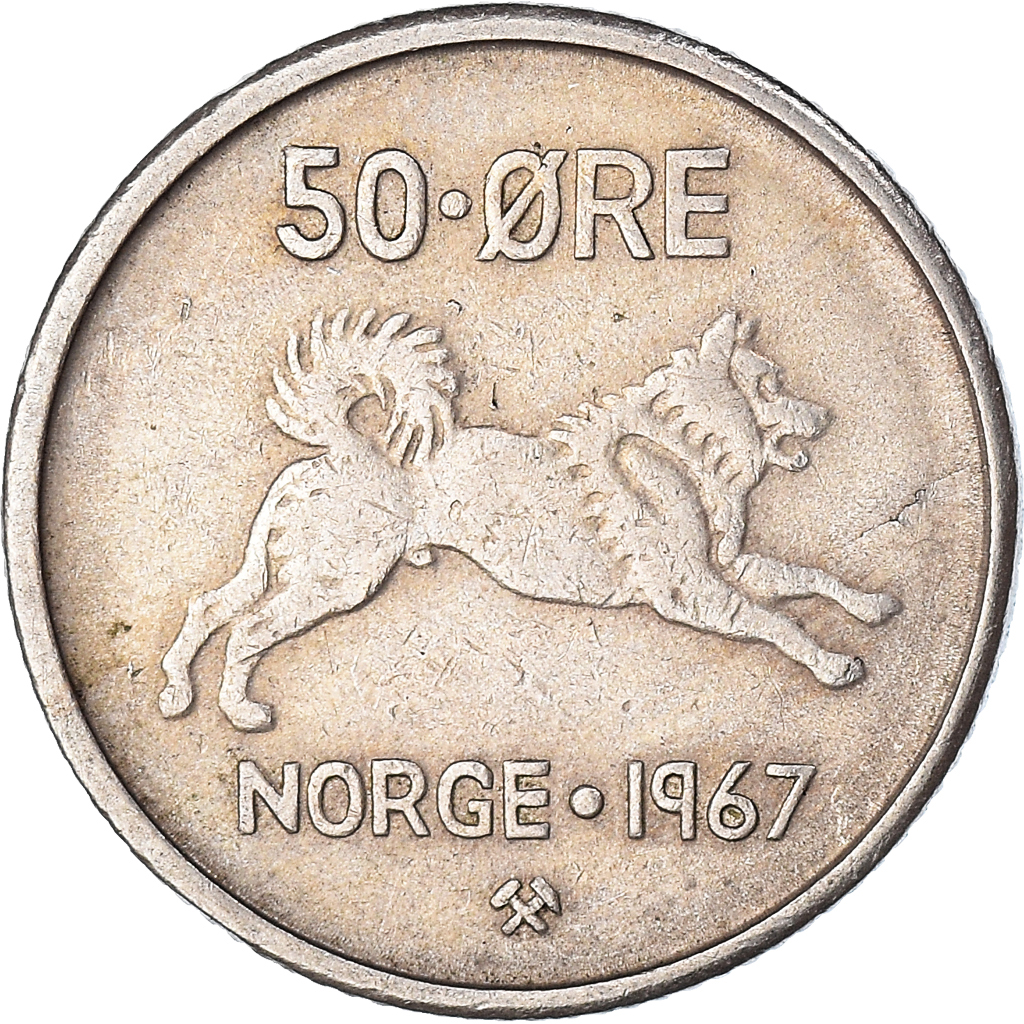 Moneda, Noruega, 50 Öre, 1967