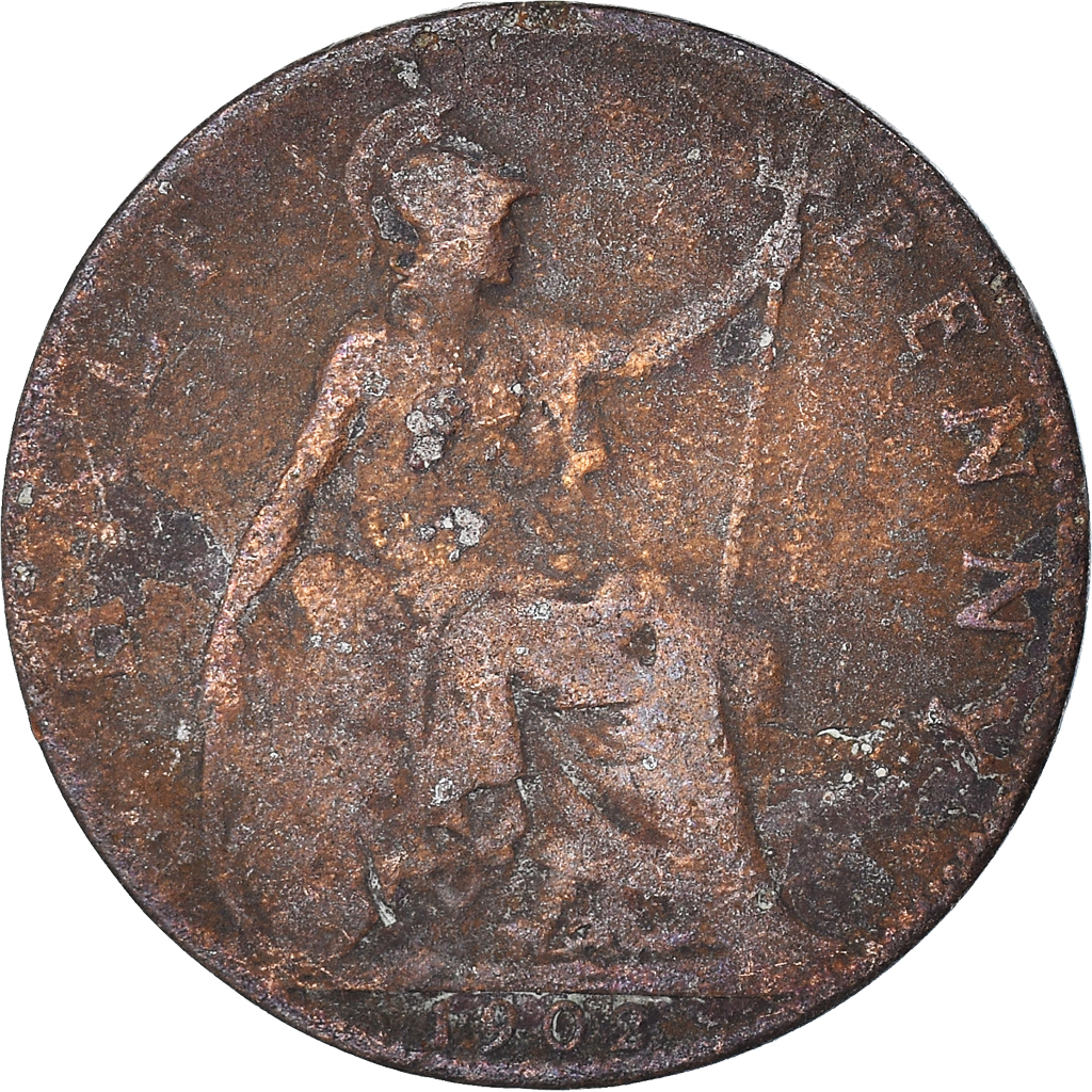 Moneda, Gran Bretaña, 1/2 Penny, 1902