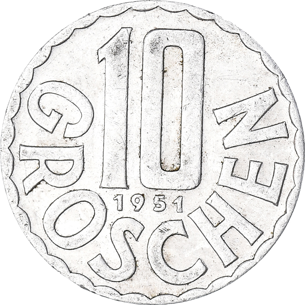 Moneda, Austria, 10 Groschen, 1951