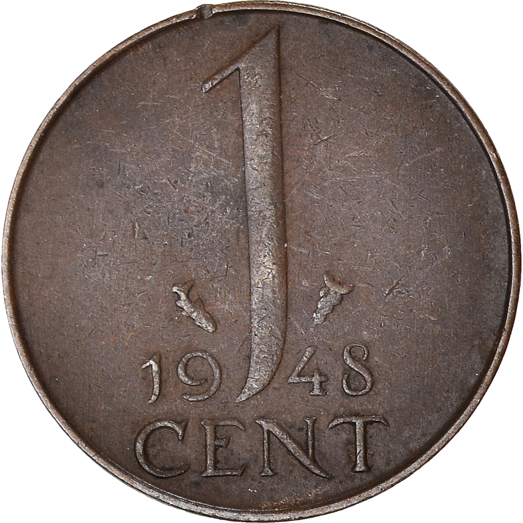 Moneda, Países Bajos, Cent, 1948