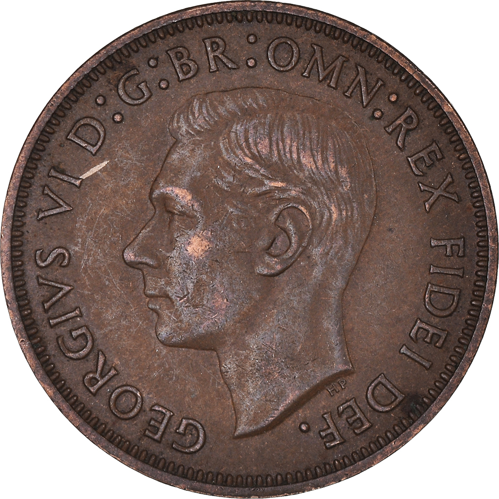 Moneda, Gran Bretaña, 1/2 Penny, 1950